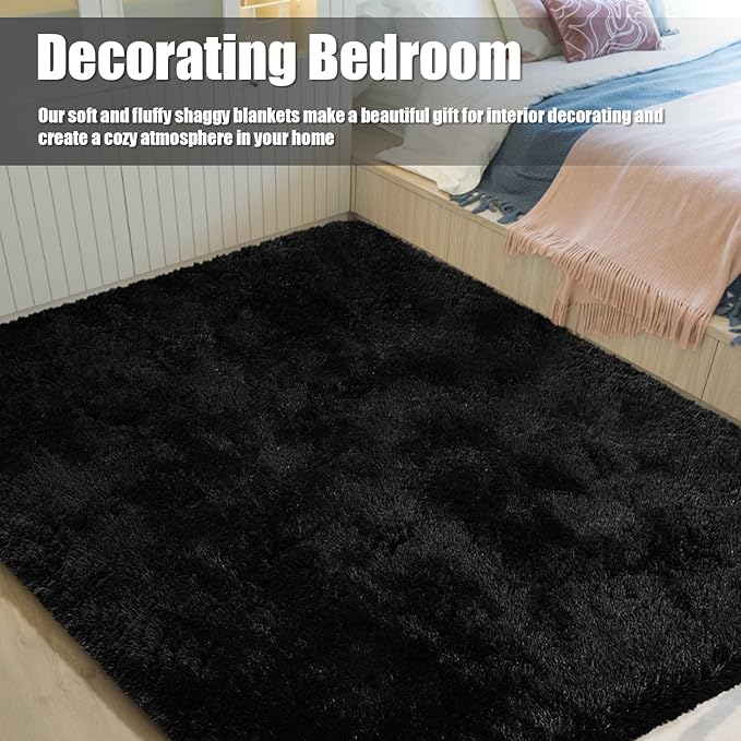 Shag Area Rug for Bedroom 4x6, Soft Fuzzy Rug Non-Shedding Indoor Plush Carpet - Image 6