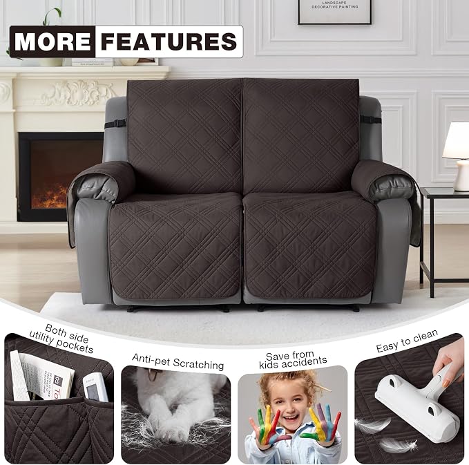 TAOCOCO 100% Waterproof Loveseat Recliner Cover, Non Slip Split Loveseat Covers - Image 6