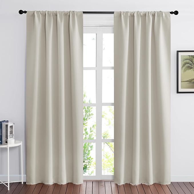 RYB HOME Curtains for Bedroom Living Room 72 inches Long, Thermal Insulated by RYBHOME