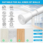 AIZESI White Tension Rod for Windows 28 to 48 inch, Adjustable Curtain Rods No - Image 5