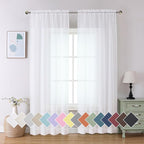 Aiyufeng Long Sheer White Curtains by Aiyufeng