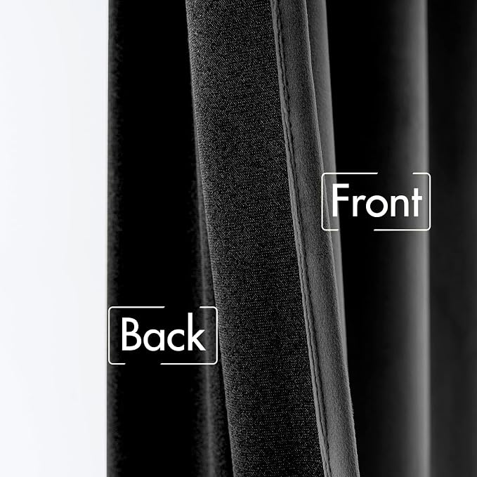 MIULEE Black Velvet Curtains 108 inches Long 2 Panels - Image 6