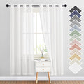 NICETOWN White Sheer Linen Curtains Flax Texture by NICETOWN