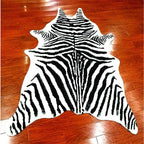 Zebra Print Rug Faux Animal Cowhide Skin Area Rug Leather Carpet Mat Large Size - Image 8