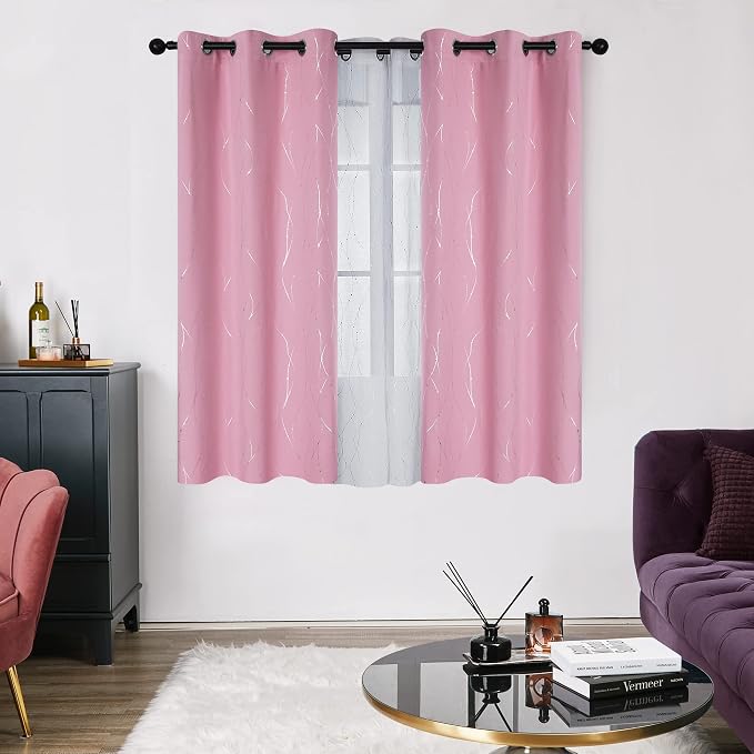 Deconovo Short Blackout Curtain, Thermal Insulated Soundproof Grommet Drapes - Image 2