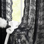 YJ YANJUN Vintage Lace Curtains 54 inch Length Victorian Floral Pattern Goth by YJYANJUN