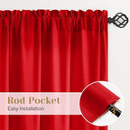 HOMEIDEAS Christmas Non-See-Through Red Privacy Sheer Curtains, 52 X 45 Inches - Image 6