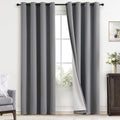 Yakamok Grey Room Darkening 100% Blackout Curtains Grommet Window Treatments by Yakamok