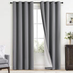 Yakamok Grey Room Darkening 100% Blackout Curtains Grommet Window Treatments by Yakamok