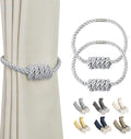 BEL AVENIR Magnetic Curtain Tiebacks, Decorative Drapery Holdbacks Modern Woven by BELAVENIR