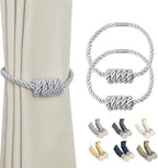 BEL AVENIR Magnetic Curtain Tiebacks, Decorative Drapery Holdbacks Modern Woven by BELAVENIR