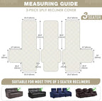TAOCOCO 100% Waterproof Recliner Sofa Cover, Non Slip Split Couch Covers - Image 4