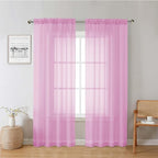 Lecloud Light Pink Sheer Curtains 78 Inches Long 2 Panels Set, Soft Voile Light by Lecloud