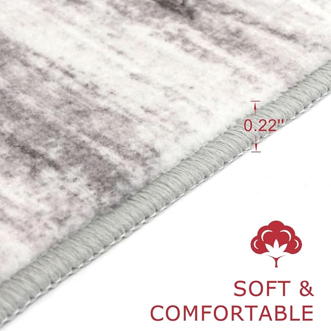 KOZYFLY Modern Abstract Washable Rug Runner 2.6x10 Hallway Rug Runner Non-Slip - Image 2