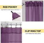 OVZME Plum Sheer Curtains 63 Inches Long 2 Panels - Image 2