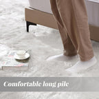 ORINOVA White Shag Round Rugs 6ft Washable Faux Sheepskin Fluffy Fur Area Rugs - Image 3