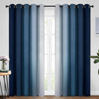 Yakamok Blue Ombre Curtains Room Darkening Grommet Curtains by Yakamok