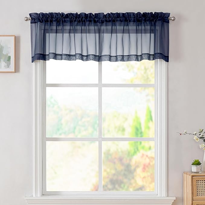 Simplebrand Navy Valances 14 Inches Long by Simplebrand
