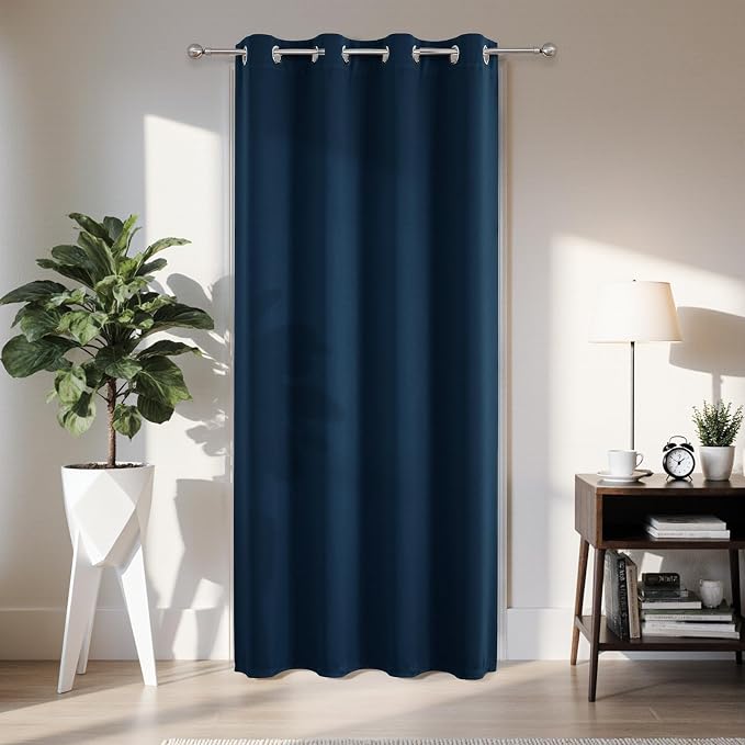 Joydeco Blackout Door Curtain for Doorway Privacy 78 Inches Long, Grommet by JOYDECO