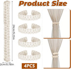 Ptwola 4 Pack Braided Curtain Tiebacks Boho Elegant Rustic Curtain Holdbacks - Image 2