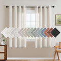 H.VERSAILTEX Decorative Linen Kitchen Curtains linen Curtains 63 inches Long by HVERSAILTEX