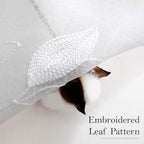 HOMEIDEAS White Sheer Kitchen Curtains 52 x 45 Inch Length 2 Panels Embroidered - Image 3