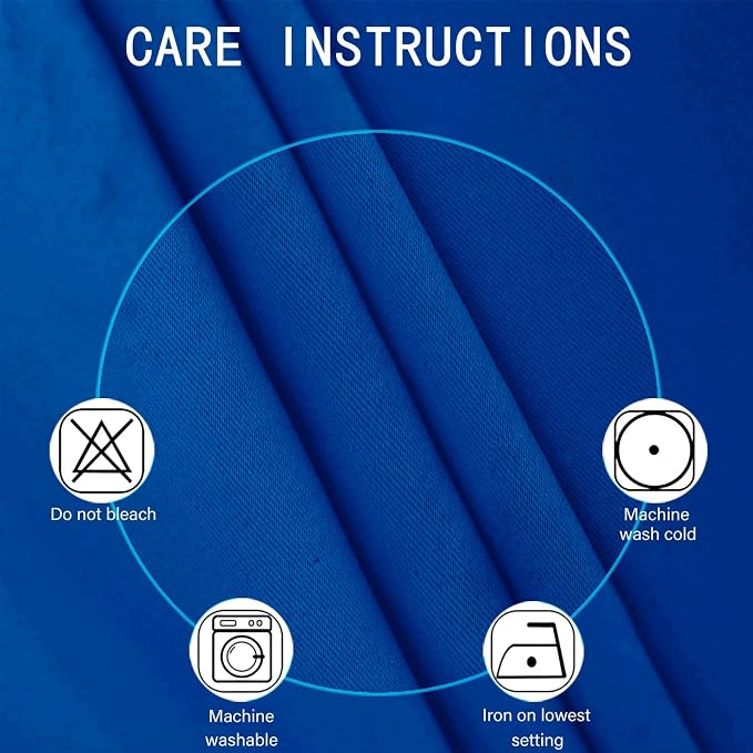 LEMOMO Blackout Curtains 52 x 90 Inch Long Royal Blue Curtains Set of 2 Panels - Image 4