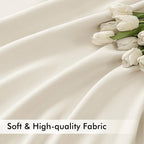 MIULEE Beige White Back Tab Blackout Curtains 102 Inch Long 2 Panels Set - Image 6