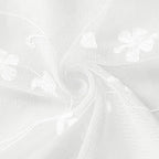 HOMEIDEAS White Sheer Curtains 96 Inches Long 2 Panels White Embroidered Floral - Image 9