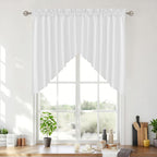 RYB HOME 2 Panels Valance for Windows Thick Faux Linen Blended Light Filtering by RYBHOME