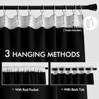 MIULEE Black Back Tab Blackout Curtains 54 Inch Length 2 Panels Set - Image 3