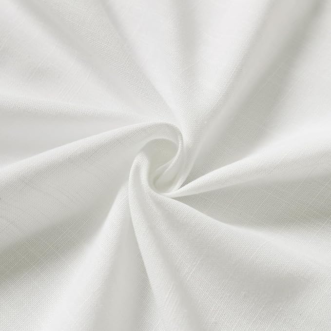 Nanspring Off White Cafe Curtains 45 Inch Length Set 2 Panel Back Tab Pocket - Image 6