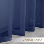 Chyhomenyc Royal Blue Sheer Curtains 96 inches Long 2 Panels, Light Filtering - Image 7