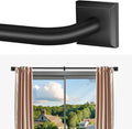 Black Curtain Rods for Windows 28-48Inch Heavy Duty French Return Rod, Wrap by RBYCOS
