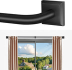 Black Curtain Rods for Windows 48-90Inch Heavy Duty Wrap Around Blackout by RBYCOS