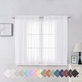 Aiyufeng White Sheer Curtains for Living Room 45 inch Length 2 Panels Set by Aiyufeng