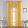 Chyhomenyc Gold Sheer Curtains 96 Inch Length 2 Panels Set, Light Filtering by Chyhomenyc