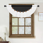 FRAMICS Farmhouse Valance Curtains, Boho Cotton Linen Kitchen Valance, Country - Image 7