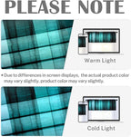 Emvency 2 Pack Valances Window Treatments, Teal Striped Abstract Glass Texture - Image 6