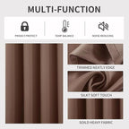 Joydeco Brown Custom Solid Single Blackout Curtain - Image 4