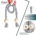 4 Pack Magnetic Curtain Tiebacks Cotton Hand Woven Tie Back Decorative Rope - Image 2