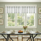 jinchan Striped Linen Valance Curtain 16 Inch Vertical Striped Valance - Image 3