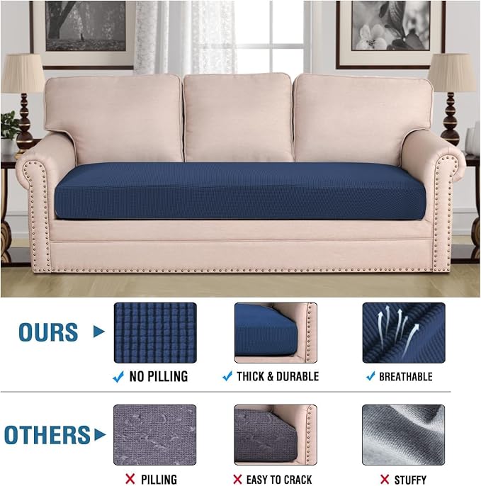 H.VERSAILTEX Super Stretch Individual Seat Cushion Covers Sofa Covers Couch - Image 2