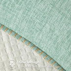 MIULEE Pack of 2 Couch Throw Pillow Covers 18x18 Inch Aqua Green Farmhouse - Image 2