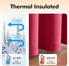 MIULEE Velvet Curtains Berry Elegant Grommet Thermal Insulated Soundproof Room - Image 5