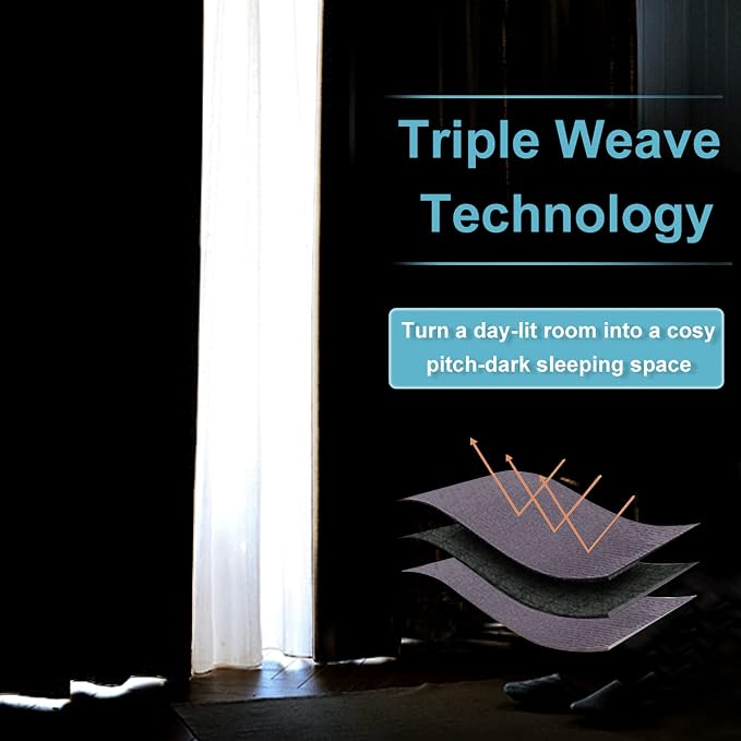 RYB HOME Short Greyish Purple Blackout Curtains - Image 6