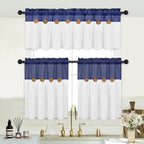 FRAMICS Boho Kitchen Curtains 24 Inch Length, Farmhouse Cotton Linen Tier - Image 3