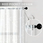 MRTREES Sheer Valance Curtain, 2 Panels Christmas Sheer Curtains Valances Rod - Image 2