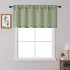 OWENIE Sage Green Valances for Windows 1 Pcs 22 Inch Length, Light Filtering by OWENIE