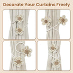 KLOGTSIND Flower Curtain Tiebacks, 6 Pack Curtain Ties Elegant DIY Curtain - Image 5